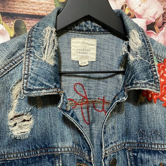 American Eagle jean jacket ‘just for fun’ - Picture 3 of 8
